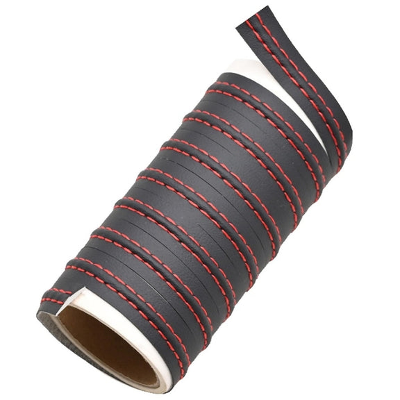 8m Car Center Console Interior Modification Leather Gap Strip(Black Red)