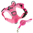 Pet Vest Harness + Traction Rope Set Reflective Breathable Dog Cat Harness, Size: XL(Pink) - Leashes by PMC TechLife | Online Shopping South Africa | PMC TechLife