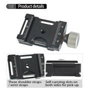 BEXIN QJ-05 Camera Shoulder Strap Clamp Quick Release Plate Clamp Ball Head Adapter