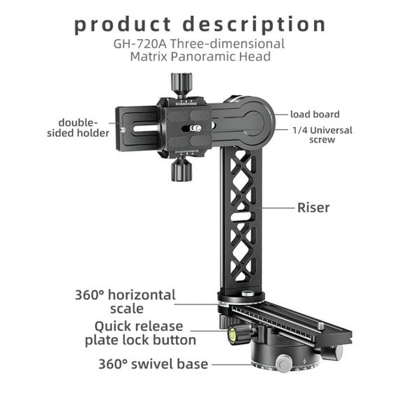 BEXIN  GH-720A Tripod Head  720 Degree Rotating Panorama Head
