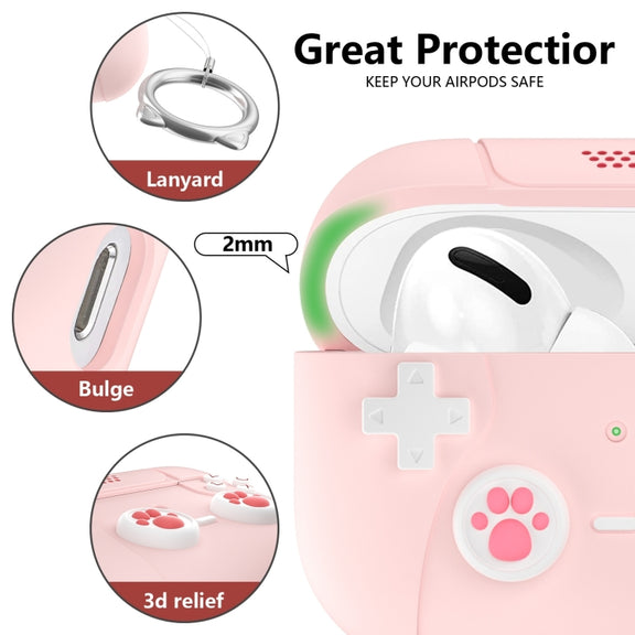 For AirPods 3 Earphone Silicone Protective Case Cat Claw Cover(Light Purple)