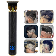 USB Rechargeable Digital Display Engraving Ceramic Knife Electric Hair Clipper(Digital Display Black)