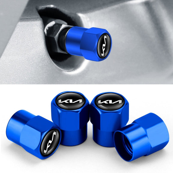 3sets/12pcs For KIA KN Car Tire Valve Core Decorative Metal Cap(Blue)