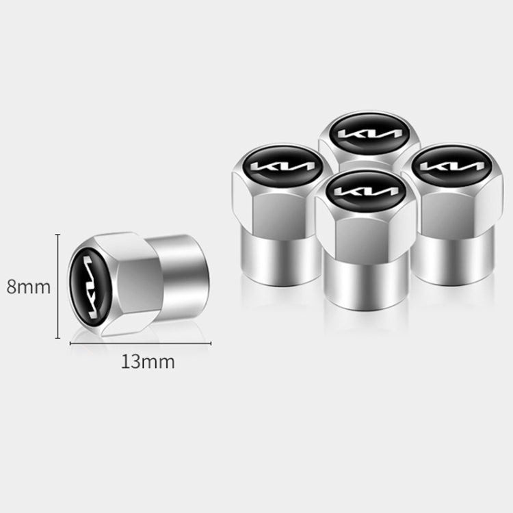 3sets/12pcs For KIA KN Car Tire Valve Core Decorative Metal Cap(Gold)
