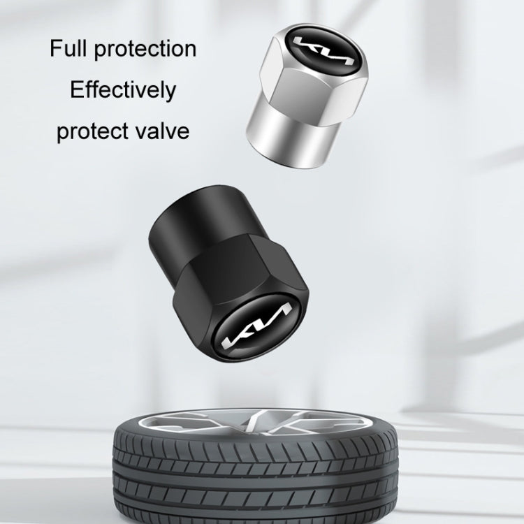 3sets/12pcs For KIA KN Car Tire Valve Core Decorative Metal Cap(Green)