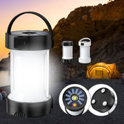 Camping Lantern Outdoor Solar Emergency Lights Multifunctional Tent Light(Black)