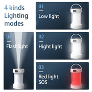 Camping Lantern Outdoor Solar Emergency Lights Multifunctional Tent Light(Black)