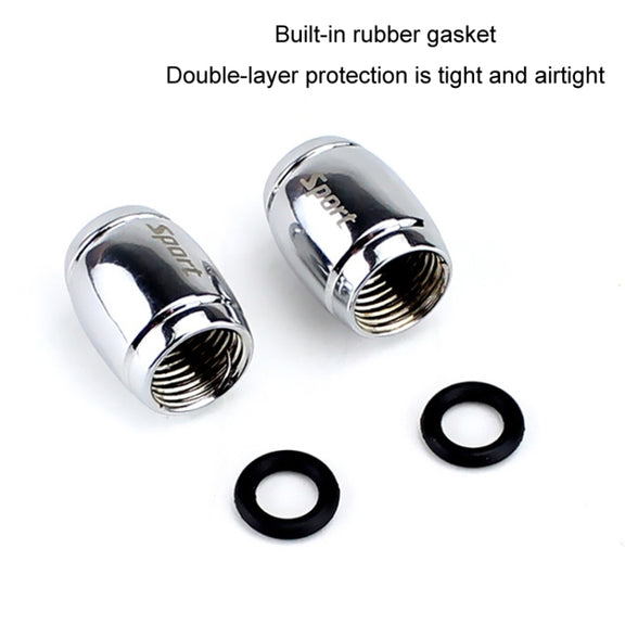 Automobile Valve Core Cap Tire Anti-deflation Valve Decoration(Silver)