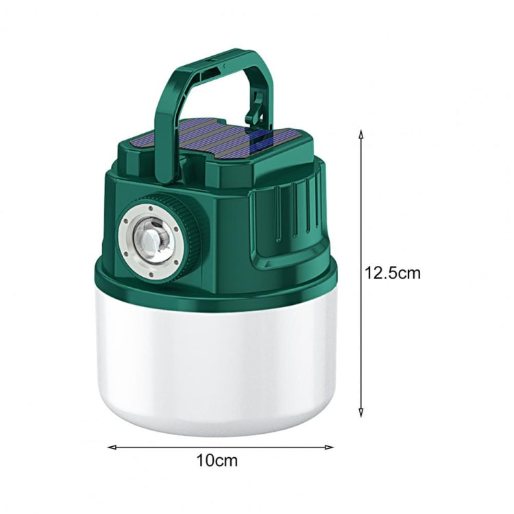 C52 Multifunctional Solar Camping Light Zoomable Water-resistant Tent Light With USB Output(Green)