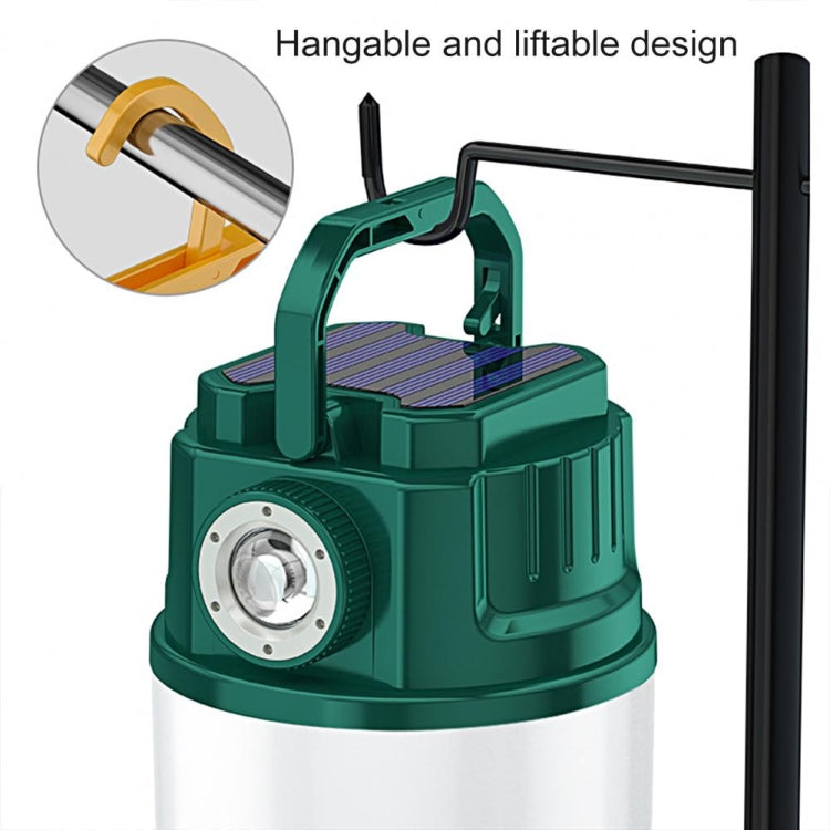 C52 Multifunctional Solar Camping Light Zoomable Water-resistant Tent Light With USB Output(Green)