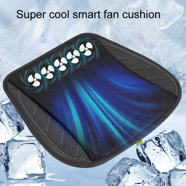 Multifunctional USB Fan Ventilation Heat Dissipation Car Seat Cushion(Navy)