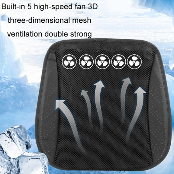 Multifunctional USB Fan Ventilation Heat Dissipation Car Seat Cushion(Navy)
