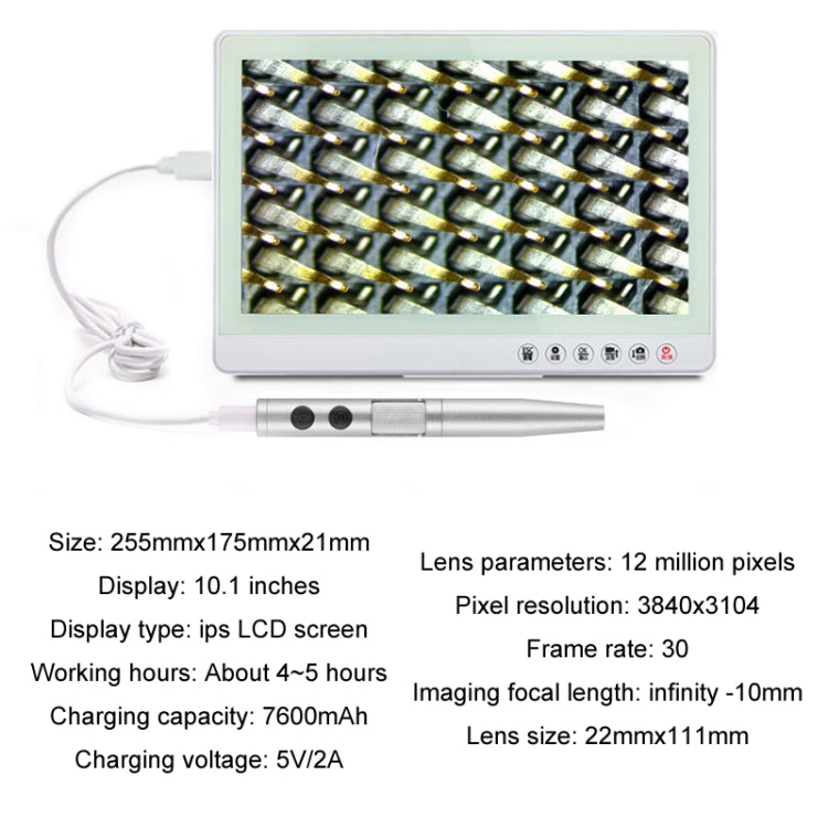 5 Million Digital Electron Microscope Magnifying Dermatoscope, Specification: B008+Z04 Universal Bracket+10 inch Screen