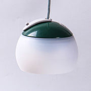 Retro Camping Lantern Rechargeable Haning Hook Night Light(Green)