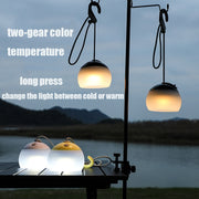 Retro Camping Lantern Rechargeable Haning Hook Night Light(Green)