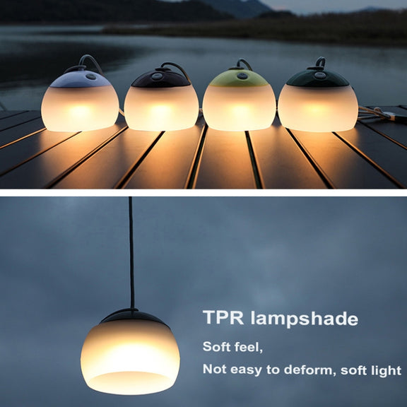 Retro Camping Lantern Rechargeable Haning Hook Night Light(Green)