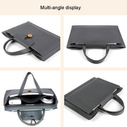 13.3/14 inch Elastic Button Laptop Water-resistant PU Handbag(Black)