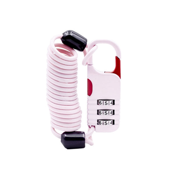 Helmet Anti Theft Password Lock Motorcycle Car Basket Soft Lock(Pink)