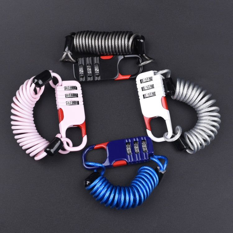 Helmet Anti Theft Password Lock Motorcycle Car Basket Soft Lock(White)