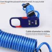 Helmet Anti Theft Password Lock Motorcycle Car Basket Soft Lock(Blue)