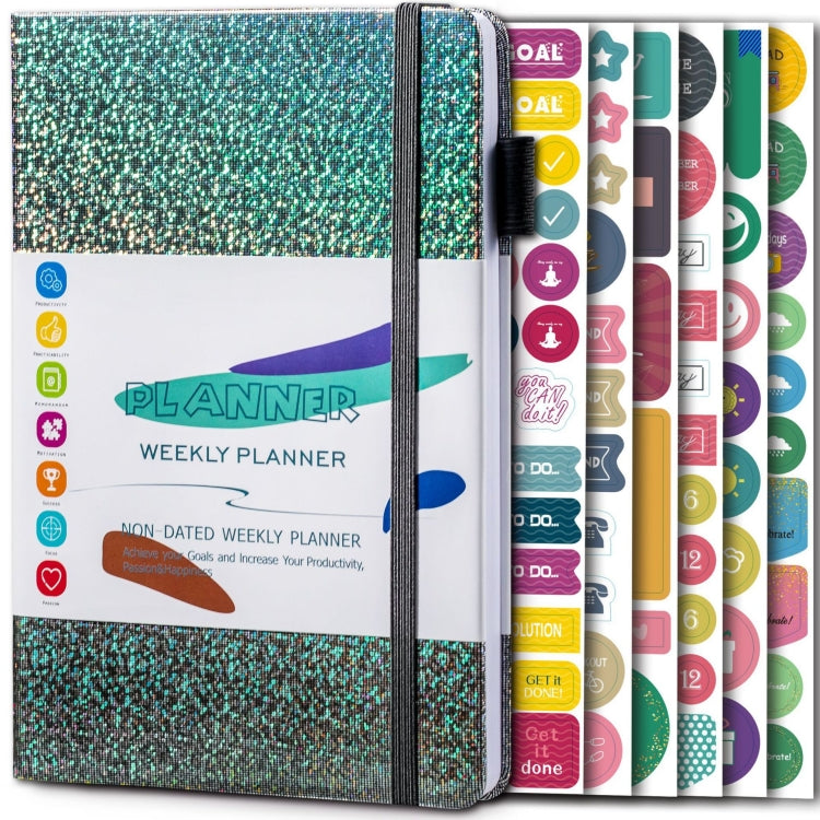 A5 Starry Sky Undated Planner Journal Financial Notebook(Gray)