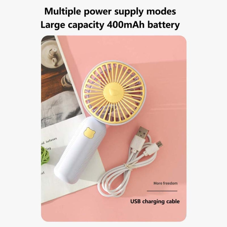 Handheld USB Charging Portable Desktop Small Electric Fan(Green)