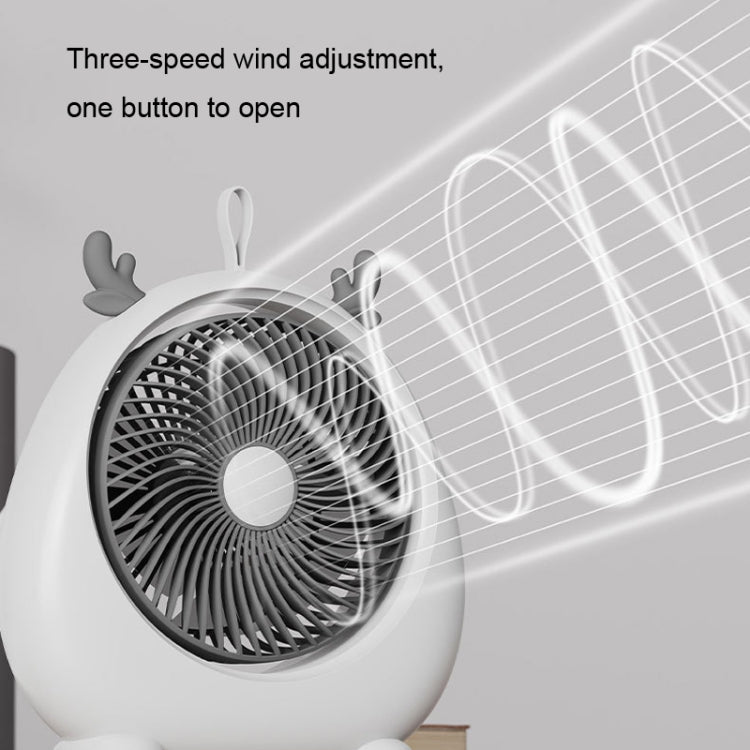 Dormitory Portable Animal Ear Desktop Electric Fan, Style: Directly Inserted Version Pink