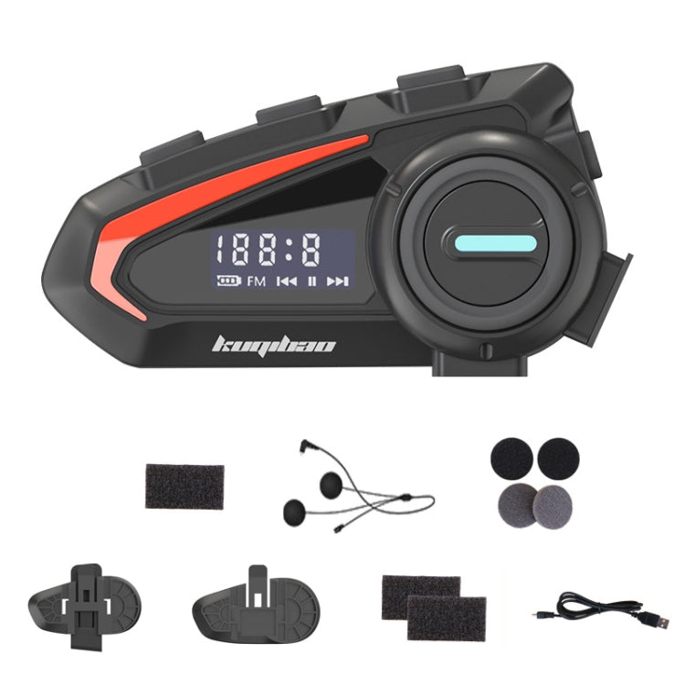 KUQIBAO Motorcycle Helmet Water-resistant Bluetooth-compatible Headset With Screen(Soft Microphone)