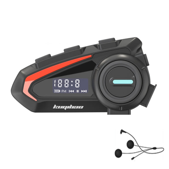 KUQIBAO Motorcycle Helmet Water-resistant Bluetooth-compatible Headset With Screen(Soft Microphone)
