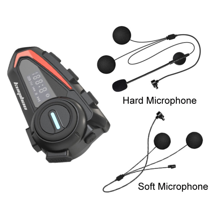 KUQIBAO Motorcycle Helmet Water-resistant Bluetooth-compatible Headset With Screen(Soft Microphone)