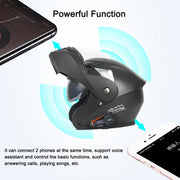 KUQIBAO Motorcycle Helmet Water-resistant Bluetooth-compatible Headset With Screen(Hard Microphone)