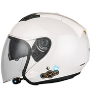 KUQIBAO Motorcycle Smart Bluetooth Sun Protection Double Lens Safety Helmet, Size: XXL(White)