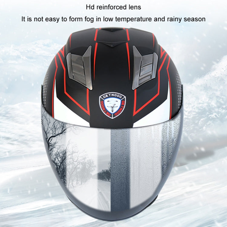 KUQIBAO Motorcycle Smart Bluetooth Sun Protection Double Lens Safety Helmet, Size: L(Matte Black+Black Tail)