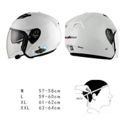 KUQIBAO Motorcycle Smart Bluetooth Sun Protection Double Lens Safety Helmet, Size: XXL(White+Black Tail)