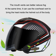 KUQIBAO Motorcycle Smart Bluetooth Sun Protection Double Lens Safety Helmet, Size: L(White)