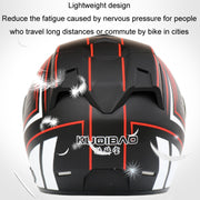 KUQIBAO Motorcycle Smart Bluetooth Sun Protection Double Lens Safety Helmet, Size: XL(Matte Black+Black Tail)