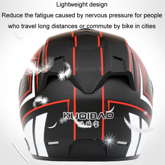 KUQIBAO Motorcycle Smart Bluetooth Sun Protection Double Lens Safety Helmet, Size: XL(Matte Black+Black Tail)