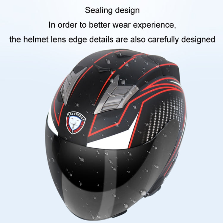 KUQIBAO Motorcycle Smart Bluetooth Sun Protection Double Lens Safety Helmet, Size: L(Matte Black)