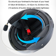 KUQIBAO Motorcycle Smart Bluetooth Sun Protection Double Lens Safety Helmet, Size: M(White Phantom Fiber)