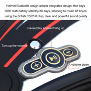 KUQIBAO Motorcycle Bluetooth Headset Double Lens Helmet With Braid, Size: L(White)