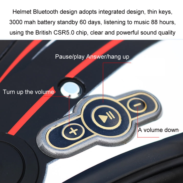 KUQIBAO Motorcycle Bluetooth Headset Double Lens Helmet With Braid, Size: L(Scrub Black)