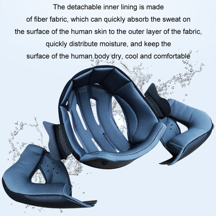 KUQIBAO Motorcycle Bluetooth Headset Double Lens Helmet With Braid, Size: M(White Phantom Fiber)