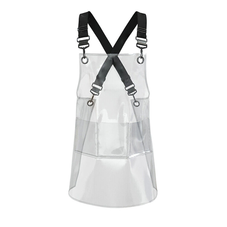 50 Silk Short 60cm Transparent TPU Apron Solid Color Webbing Adjustable Work Apron(Transparent + Black Webbing)