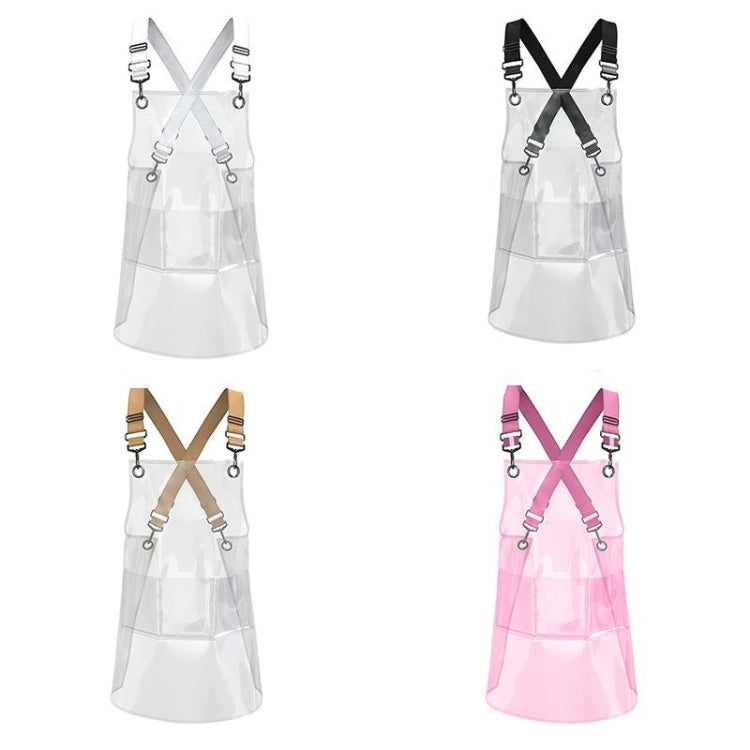 50 Silk Short 60cm Transparent TPU Apron Solid Color Webbing Adjustable Work Apron(Transparent + Black Webbing)