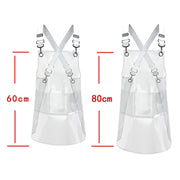 50 Silk Short 60cm Transparent TPU Apron Solid Color Webbing Adjustable Work Apron(Transparent + Black Webbing)
