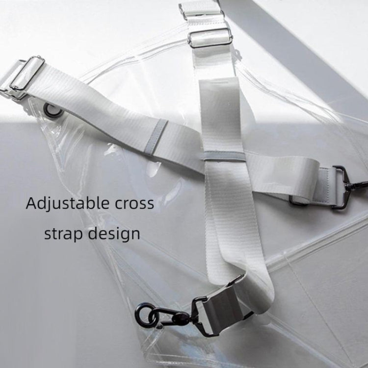 50 Silk Short 60cm Transparent TPU Apron Solid Color Webbing Adjustable Work Apron(Transparent + Black Webbing)