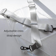50 Silk Short 60cm Transparent TPU Apron Solid Color Webbing Adjustable Work Apron(Transparent + Black Webbing)