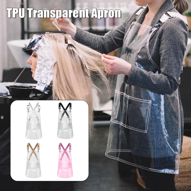 50 Silk Short 60cm Transparent TPU Apron Solid Color Webbing Adjustable Work Apron(Transparent + Black Webbing)