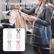 50 Silk Short 60cm Transparent TPU Apron Solid Color Webbing Adjustable Work Apron(Transparent + Black Webbing)
