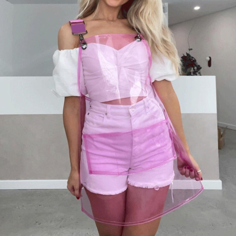 50 Silk Short 60cm Transparent TPU Apron Solid Color Webbing Adjustable Work Apron(Transparent + Black Webbing)